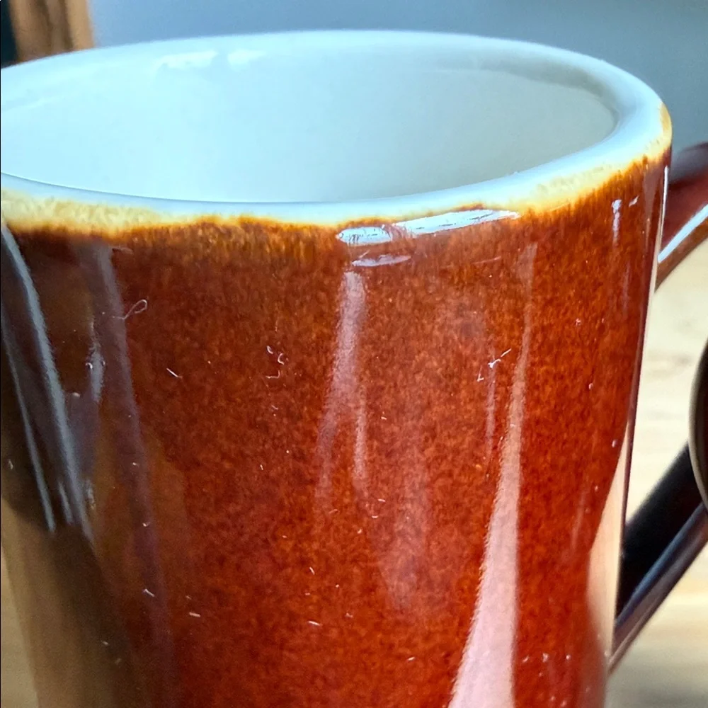 Vintage MCM Tall Espresso Mugs Dark Mocha Brown Glaze Coffee Cups Qty: Set of 2